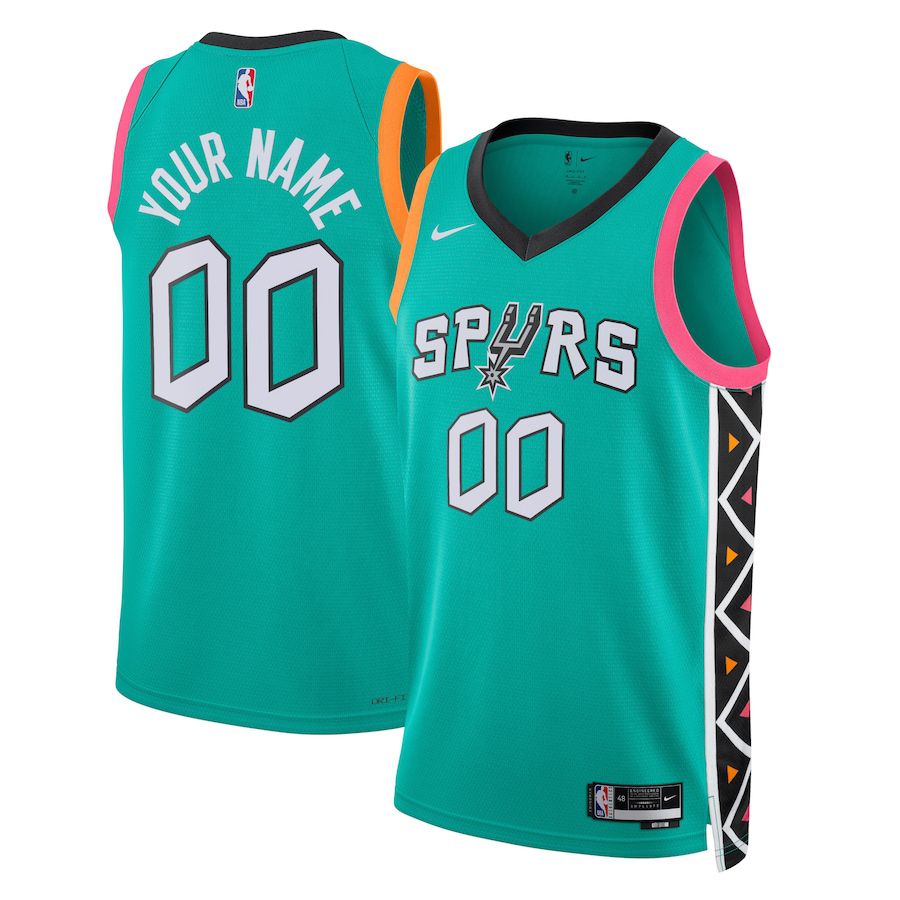 Men San Antonio Spurs Nike Turquoise City Edition 2022-23 Swingman Custom NBA Jersey